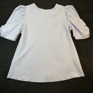 Shein Girls  Top Blouse   Light Blue Short Puffy Sleeve Lightweight 6y